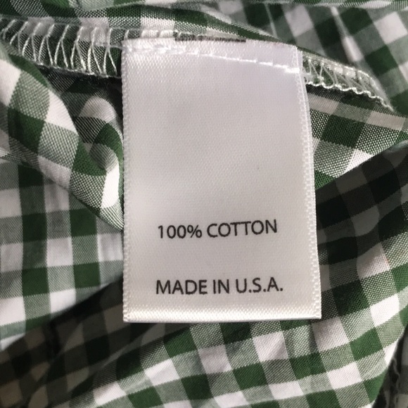 Green and White Plaid Checkered Smock Shirt - Picture 11 of 15